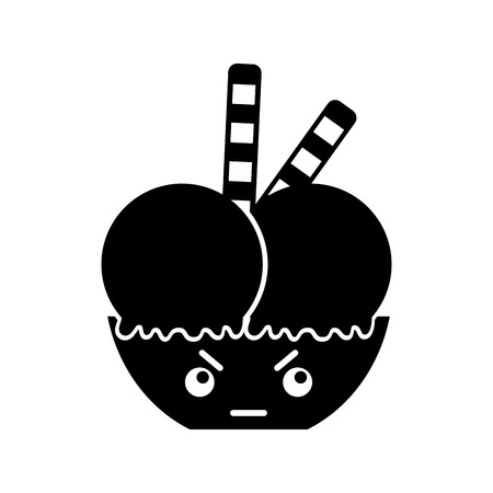 おいしいアイスクリームのバスケットかわいい文字ベクトル イラスト デザインのイラスト素材 ベクタ Image