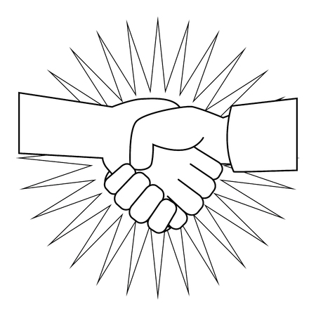 白背景ベクトル イラスト上のくいしばられた握りこぶしのアイコンが付いている手のイラスト素材 ベクタ Image 0695