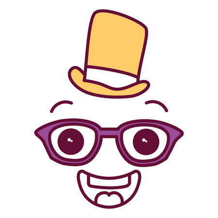 メガネと帽子の文字ベクトル イラスト デザインのかわいいを顔します のイラスト素材 ベクタ Image