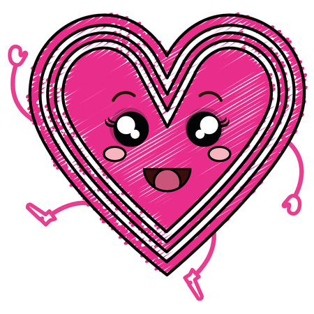 愛かわいい文字ベクトル イラスト デザインの分離ハートのイラスト素材 ベクタ Image