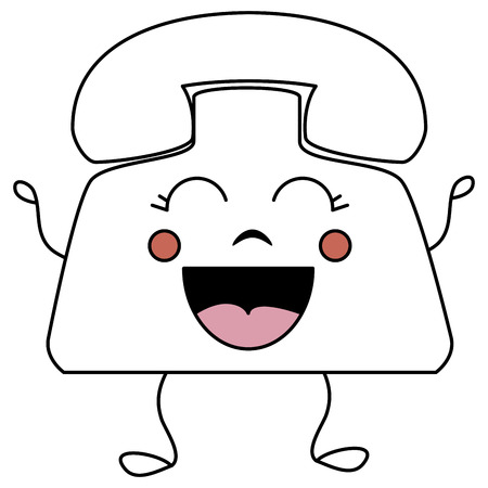 電話サービスかわいい文字ベクトル イラスト デザインのイラスト素材 ベクタ Image