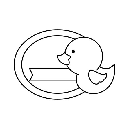 かわいいアヒル アイコン白背景ベクトル イラスト上でベビー シャワー カードのイラスト素材 ベクタ Image 84216671