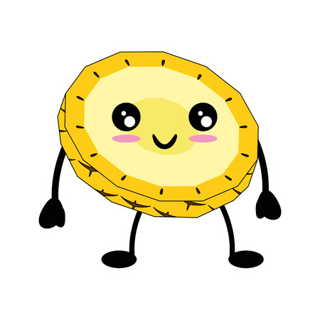 メロン美味しいフルーツがかわいい漫画のアイコン ベクトル イラスト デザインのイラスト素材 ベクタ Image