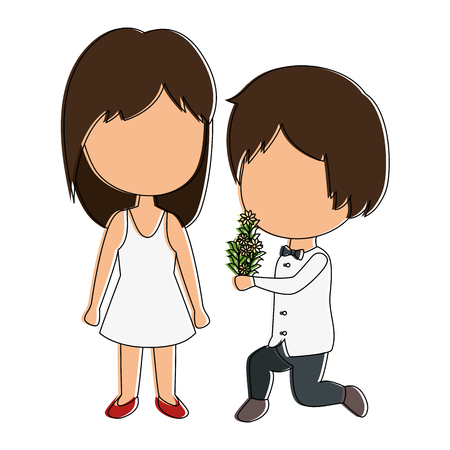 かわいいカップルがちょうど花花束ベクトル イラスト デザインと結婚してください のイラスト素材 ベクタ Image かわいいカップルがちょうど花花束ベクトル イラスト デザインと結婚してください のイラスト素材 ベクタ Image