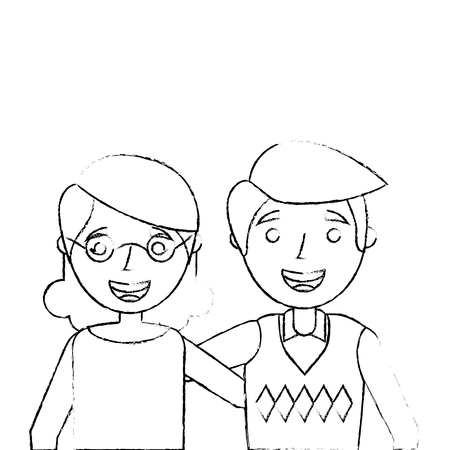 幸せな愛らしいベクトルイラストベクトルイラストの輪郭を抱きしめる高齢夫婦の肖像のイラスト素材 ベクタ Image 幸せな愛らしいベクトルイラストベクトルイラストの輪郭を抱きしめる高齢夫婦の肖像のイラスト素材 ベクタ Image