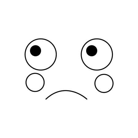 カワイイ顔表情顔ジェスチャー漫画ベクトルイラストのイラスト素材 ベクタ Image