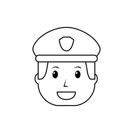 警察官と機器作業ポスターベクトルイラストアウトラインデザインのイラスト素材 ベクタ Image