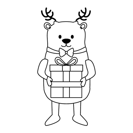 かわいいトナカイクリスマスキャラクターベクトルイラストデザイン のイラスト素材 ベクタ Image