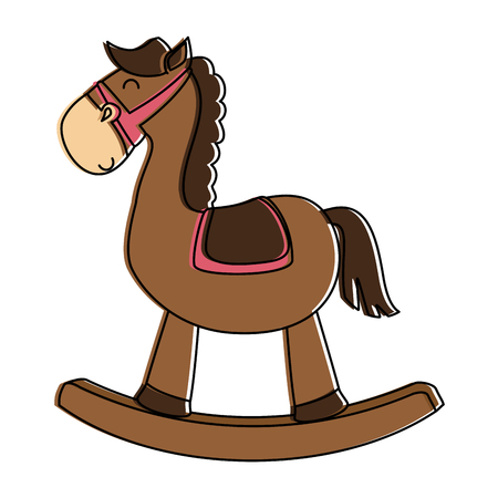 かわいい馬のおもちゃ孤立したアイコン ベクトルイラストデザイン のイラスト素材 ベクタ Image