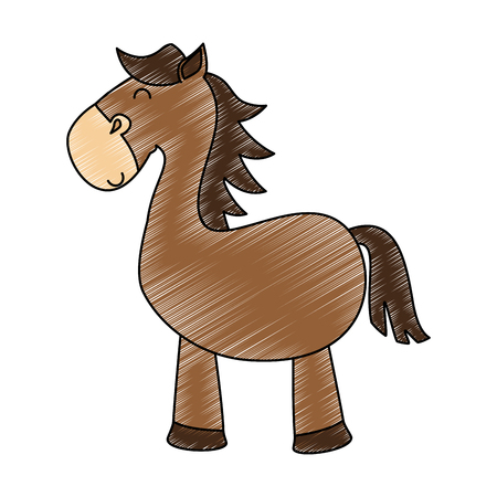 かわいい馬のおもちゃ孤立したアイコンベクトルイラストデザインのイラスト素材 ベクタ Image
