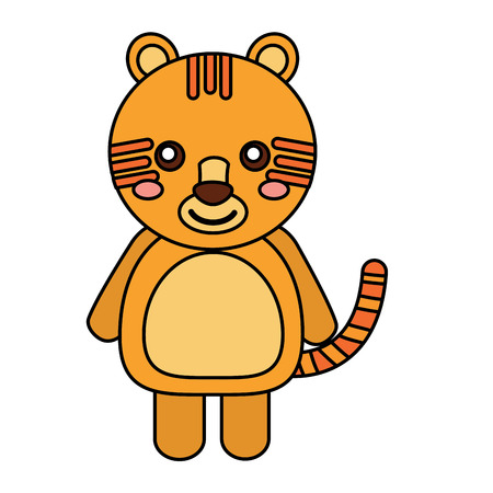 虎かわいい動物アイコン画像ベクトルイラストデザインスケタックスタイルのイラスト素材 ベクタ Image