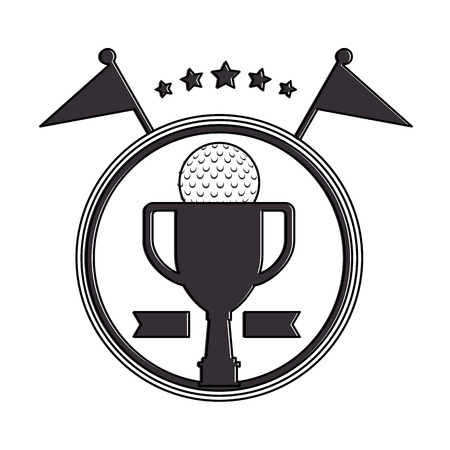 ゴルフトロフィーカップ優勝賞アイコンベクトルイラストデザインのイラスト素材 ベクタ Image