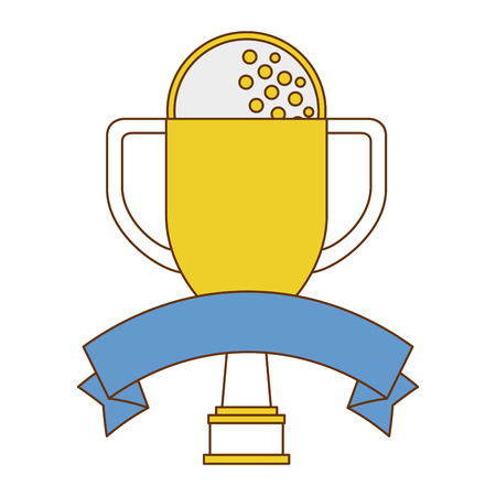 ゴルフトロフィーカップ優勝賞アイコンベクトルイラストデザインのイラスト素材 ベクタ Image