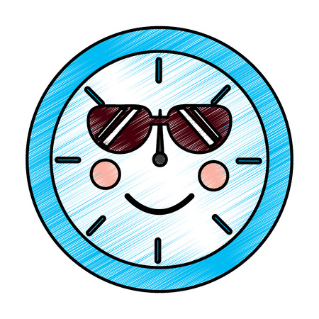 時計wthサングラス可愛いアイコン画像ベクトルイラストデザインのイラスト素材 ベクタ Image