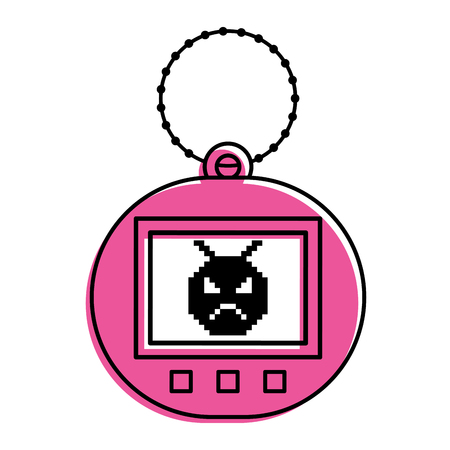 ピクセル動物ペットシミュレータベクトルイラスト緑と赤の線画像とたまごっちゲームのイラスト素材 ベクタ Image ピクセル動物ペットシミュレータベクトルイラスト緑と赤の線画像とたまごっちゲームのイラスト素材 ベクタ Image