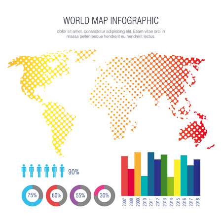 world planet infographic icons vector illustration design royalty