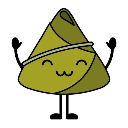 可愛い幸せなお米餃子漫画ベクトルイラストのイラスト素材 ベクタ Image