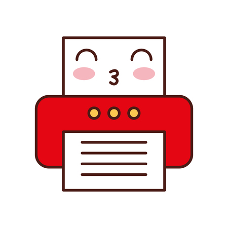 プリンターかわいいベクター アイコン 単純な色インク ジェットの図記号です のイラスト素材 ベクタ Image