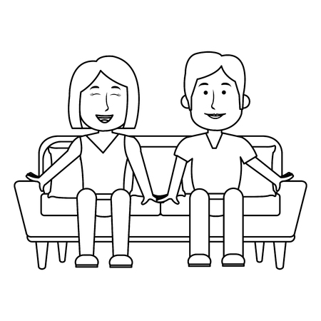 ソファベクトルイラストデザインに座っているカップル のイラスト素材 ベクタ Image 95485400