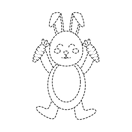 かわいいウサギとニンジン文字ベクトルイラストデザインのイラスト素材 ベクタ Image