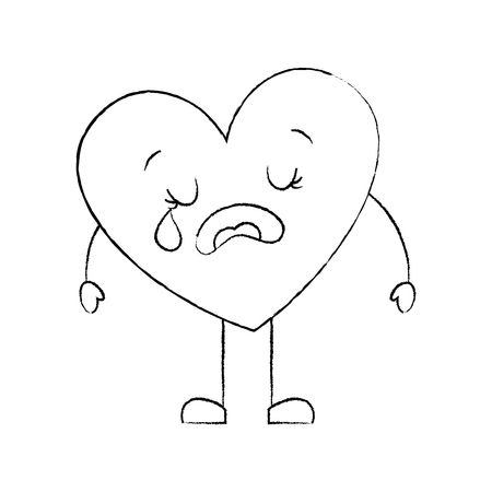 かわいい漫画の心は泣く悲しいキャラクターベクトルイラストを愛する のイラスト素材 ベクタ Image かわいい漫画の心は泣く悲しいキャラクターベクトルイラストを愛する のイラスト素材 ベクタ Image