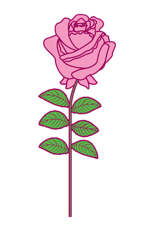 繊細な花のバラの茎は 自然の装飾ベクトルイラストピンクと緑のイメージを残します のイラスト素材 ベクタ Image 繊細な花のバラの茎は 自然の装飾ベクトルイラストピンクと緑のイメージを残します のイラスト素材 ベクタ Image