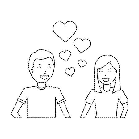 幸せなカップルは一緒に抱き合う関係ハート愛ベクトルイラストのイラスト素材 ベクタ Image 94932493