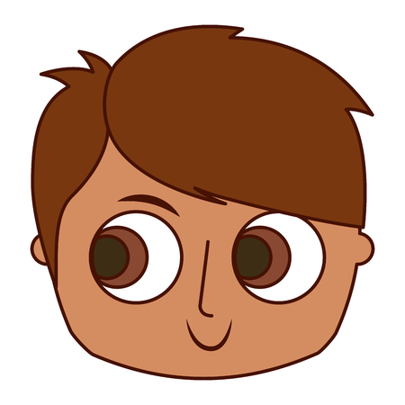 笑顔幸せな顔男の子男性若いキャラクターベクトルイラストのイラスト素材 ベクタ Image