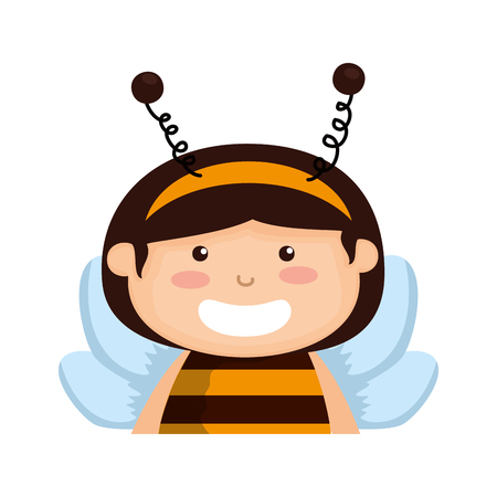 Girl dressed up as a halloween bee vector illustration design Stock Photo