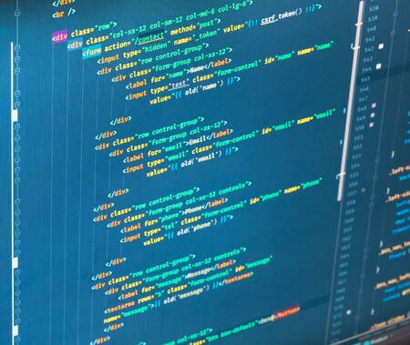 Web Developing On The Php Language Macro Php Code On Blue