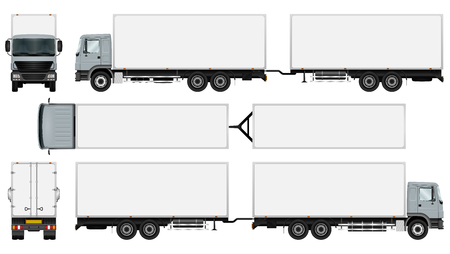 trailer truck template isolated vector freight car the ability