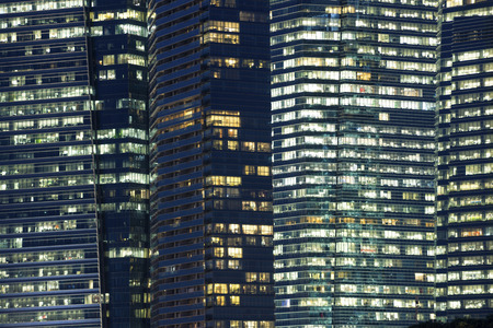 Detailed Night Windows Pattern In Modern City Photo Green City Building Front View Fragment With Square Windows Stock Detailed Night Windows Pattern In Modern City Photo Green City Building Front View Fragment With Square Windows Stock