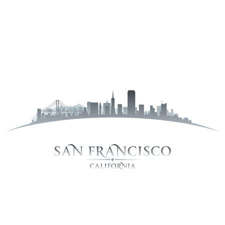 San francisco california city skyline silhouette vector illustration