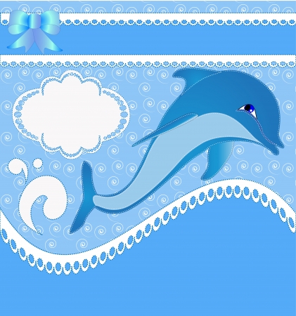 海中の魚や藻類のイラストのフレーム のイラスト素材 ベクタ Image