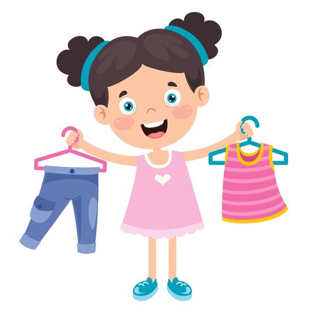 Little kid and colorful clothes