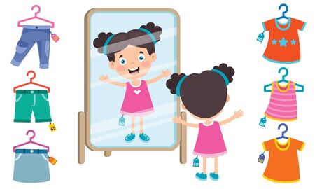 Little kid and colorful clothes