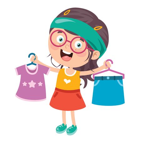 Little kid and colorful clothes