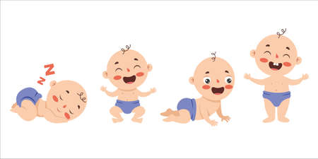 Dessin de bande dessinée d'un personnage de bébé nouveau-né