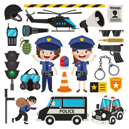 Insieme di vari elementi di polizia