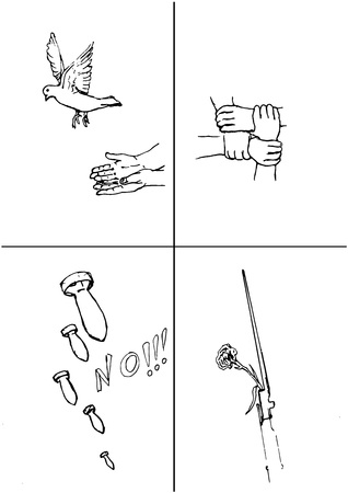 手は 平和と戦争を制御します 爆弾花ベクター のイラスト素材 ベクタ Image 51573805