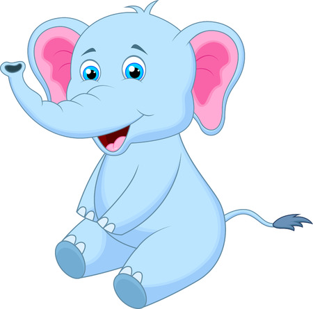 Cute elephant cartoon Vector Illustration