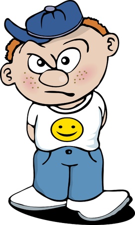 Grumpy kid cartoon
