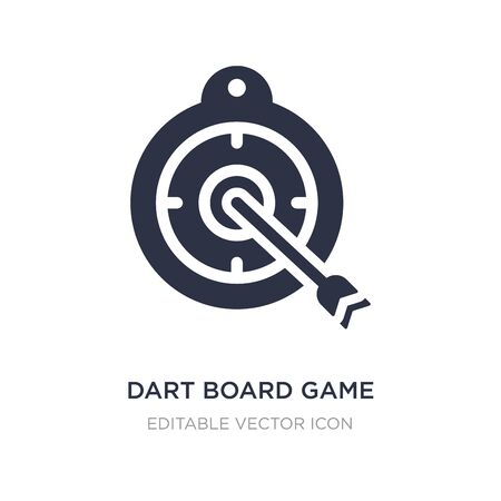 Dart board game icon on white background. simple element illustration from weapons concept. dart board game icon symbol design.