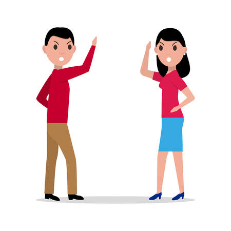 カップルの男と女が喧嘩します のイラスト素材 ベクタ Image