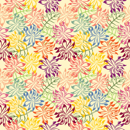 Stack of colorful flower and leaf forming pattern Иллюстрация