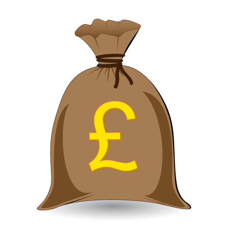 Bag of gold coins: vector of full money sack of pounds Hình minh hoạ