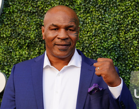 New York - August 27, 2018: Former Boxing Champion Mike Tyson Attends 2018 Us Open Opening Ceremony At Usta Billie Jean King National Tennis Center In New York