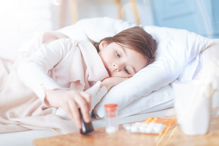Cover Your Throat Sick Child Keeping Head On Big Pillow While Impressive Pillow That Covers Your Head Cover Your Throat Sick Child Keeping Head On Big Pillow While Impressive Pillow That Covers Your Head