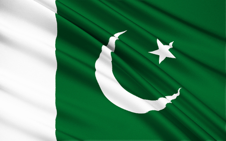 パキスタンの国旗は 支配権のパキスタンの公式の旗になったときに 1947 年 8 月 11 日 国の独立の前に 3 日に制憲議会の会議中に 現在の形に採択されました の写真素材 画像素材 Image 45742109