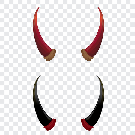 Vector Red And Black Devil Demon Satan Horns Isolated On White Royalty Free Cliparts Vectors And Stock Illustration Image 65004928